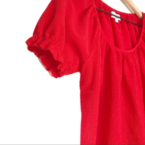 MADEWELL TEXTURE & THREAD Peasant Short Sleeve Top Blouse S - Picture 5 of 9